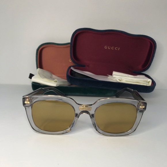 💯 - New Authentic ucci Brown Sunglasses GG0181S 004 50. - Picture 5 of 17